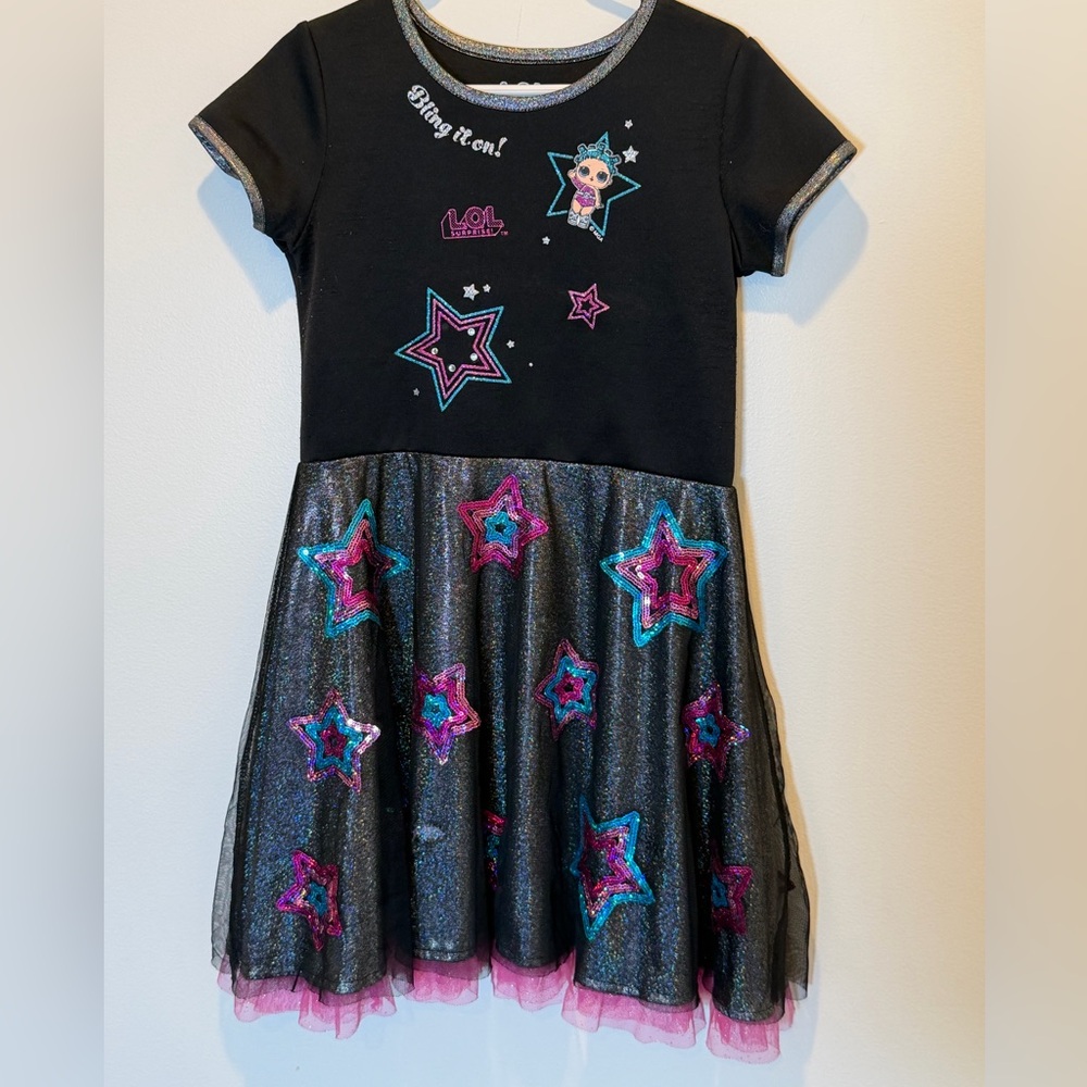 L.O.L. Surprise! Black Dress with Pink and Blue Stars